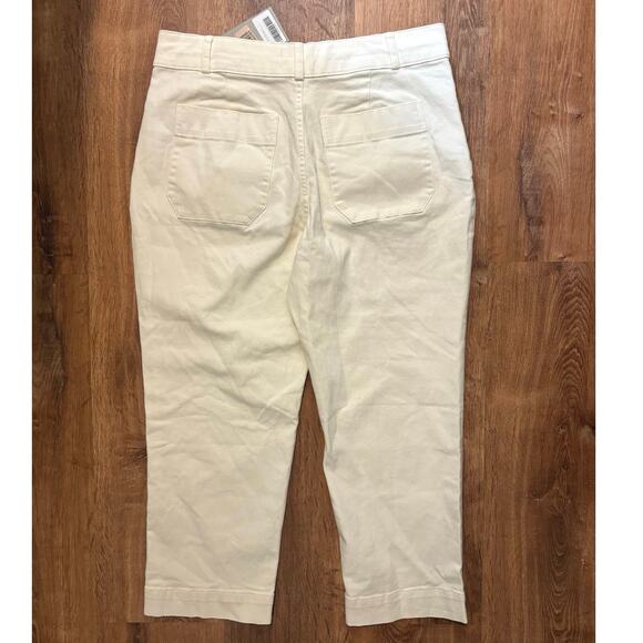 NWT Everlane The Organic Cotton Straight Leg Crop Pant In Bone Size 16 - Picture 8 of 9